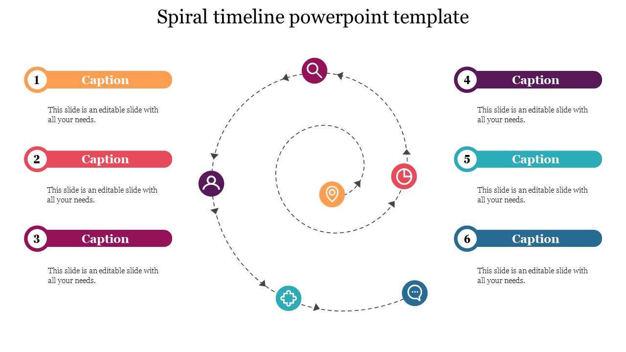 spiral timeline powerpoint template